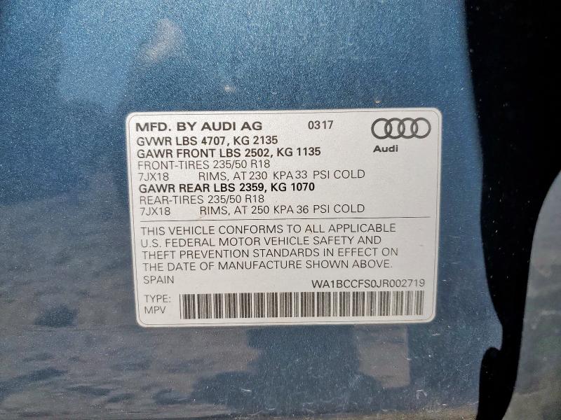 2018 AUDI Q3 PREMIUM - WA1BCCFS0JR002719