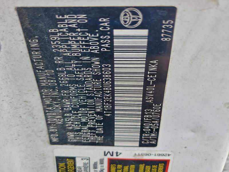 2011 TOYOTA CAMRY BASE #3301854984