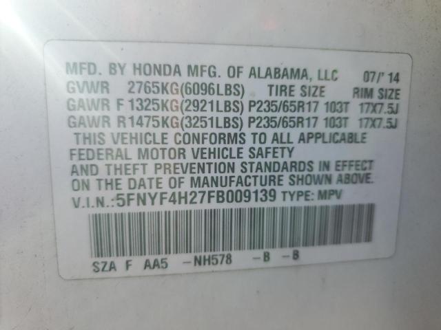 2015 HONDA PILOT LX #3284611373