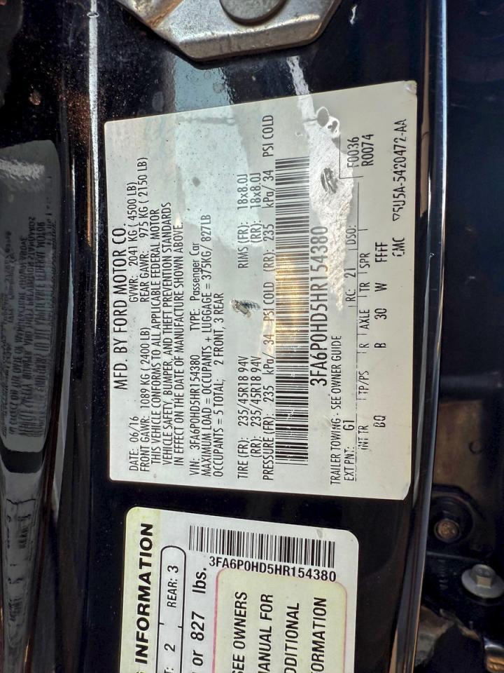 Lot #3297038493 2017 FORD FUSION SE