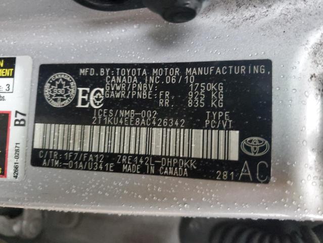 2010 TOYOTA COROLLA MA - 2T1KU4EE8AC426342