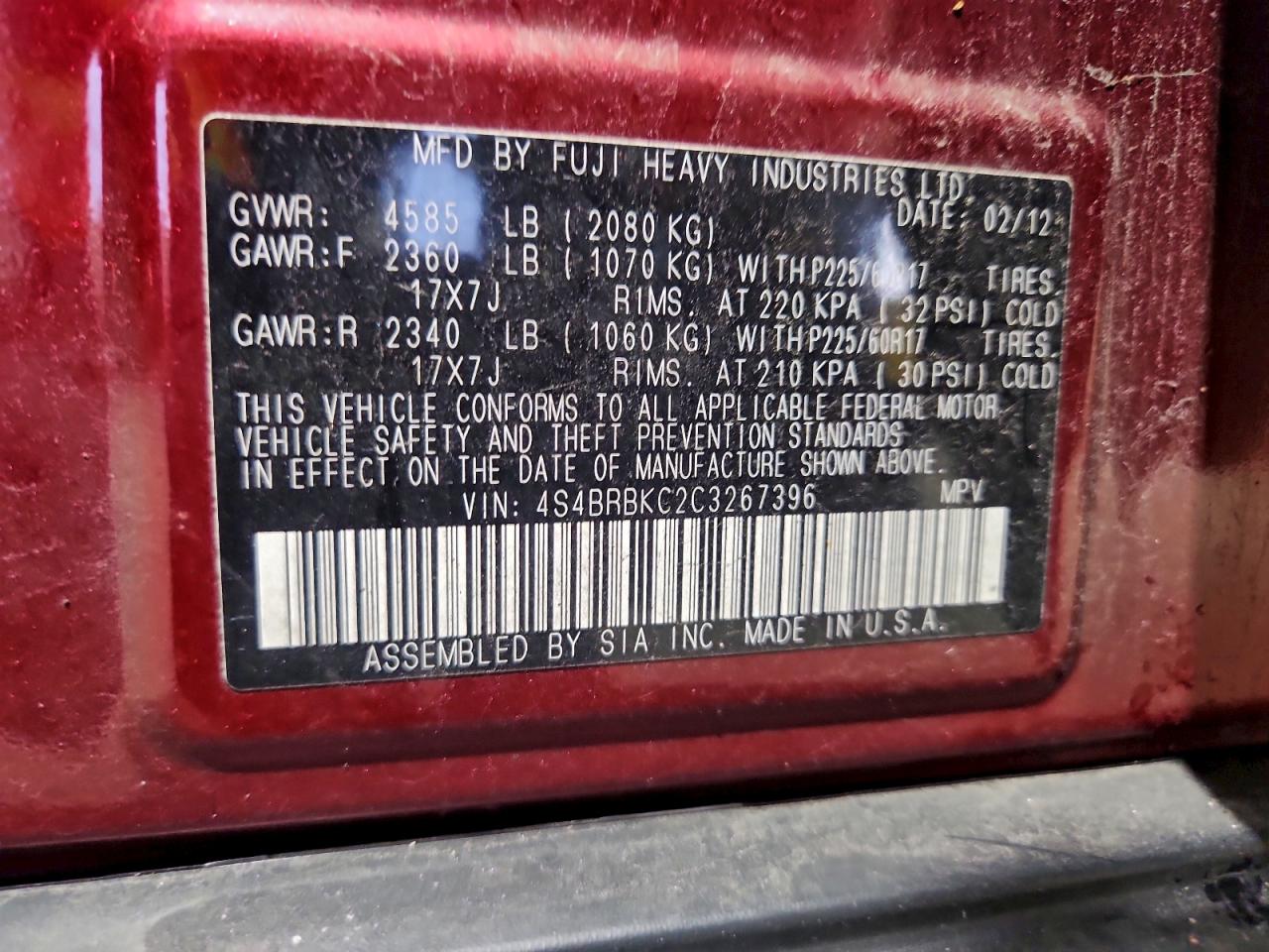 SUBARU OUTBACK 2.5I LIMITED