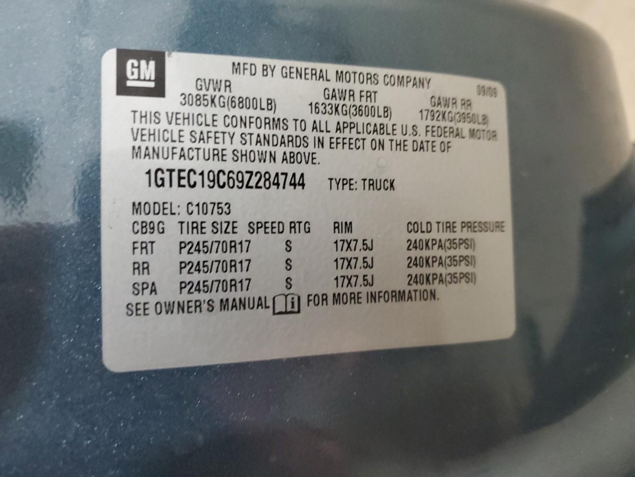 Lot #3280727570 2009 GMC SIERRA C15