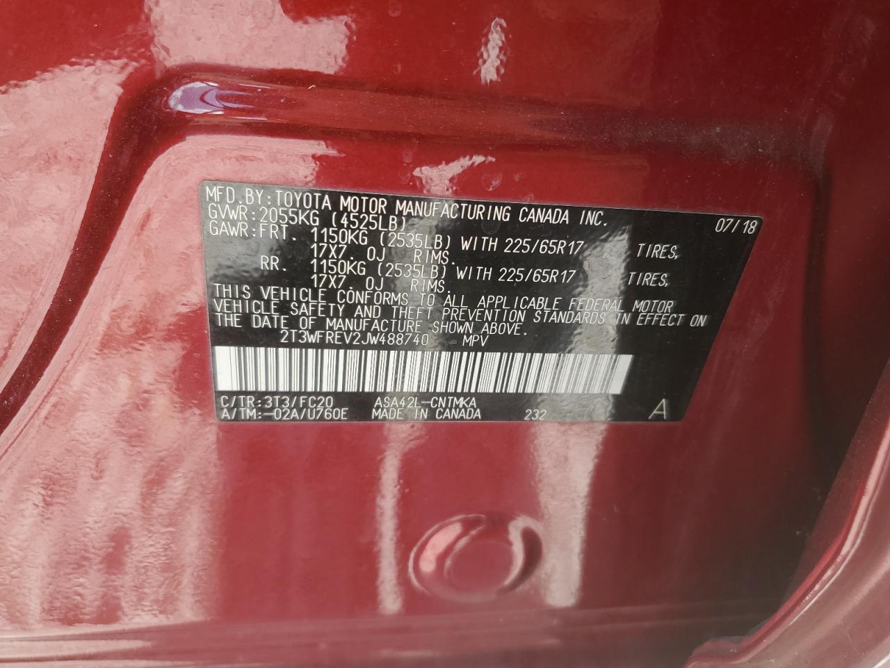 Lot #3302798947 2018 TOYOTA RAV4 ADVEN