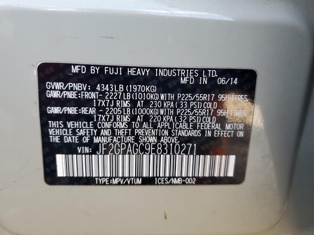 SUBARU XV 2.0 LIMITED