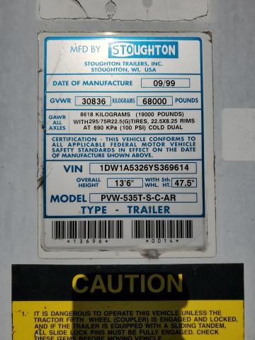 2000 STOUGHTON TRAILER #3305431429