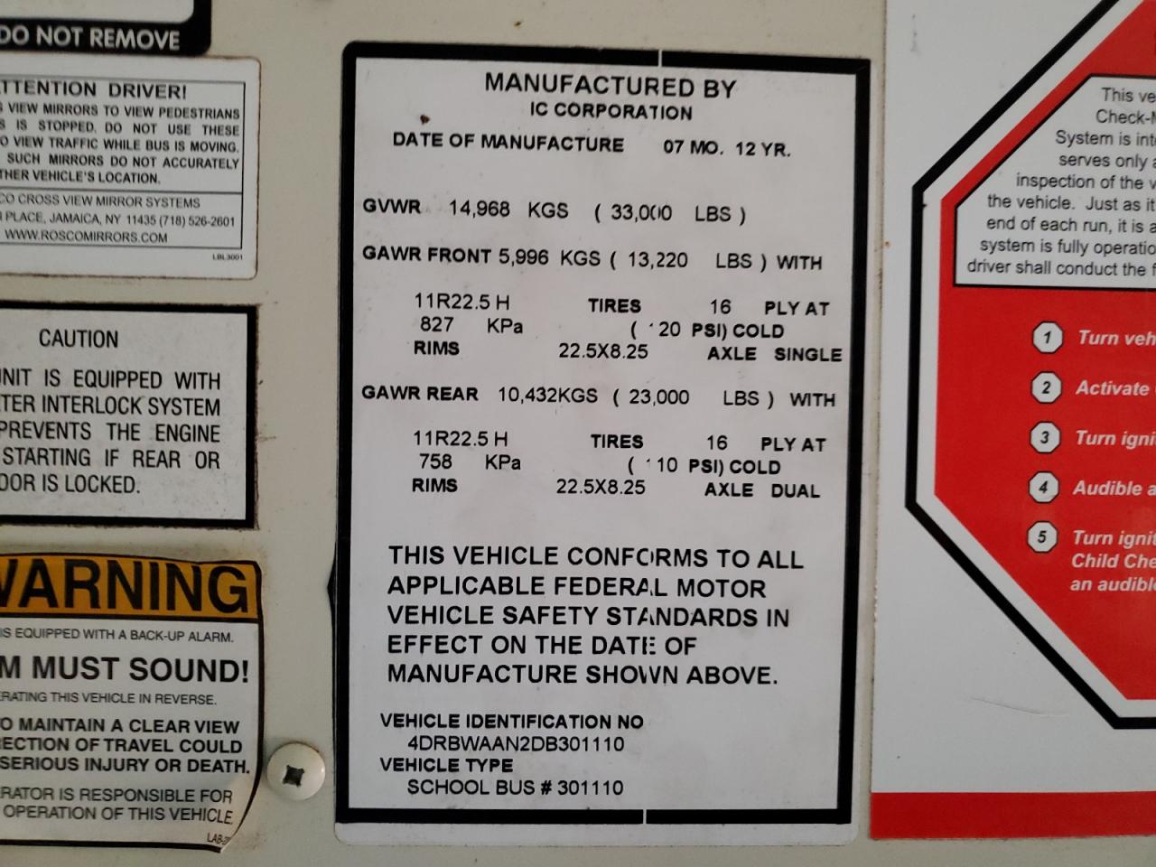 Lot #3302717015 2013 IC CORPORATION RE SERIES SCHOOL