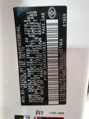 2011 TOYOTA CAMRY BASE - 4T1BF3EKXBU622826