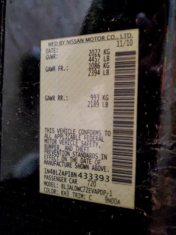 2011 NISSAN ALTIMA SR #3294267888