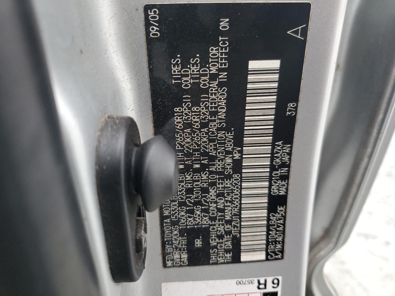 Lot #3302726000 2006 TOYOTA 4RUNNER LI