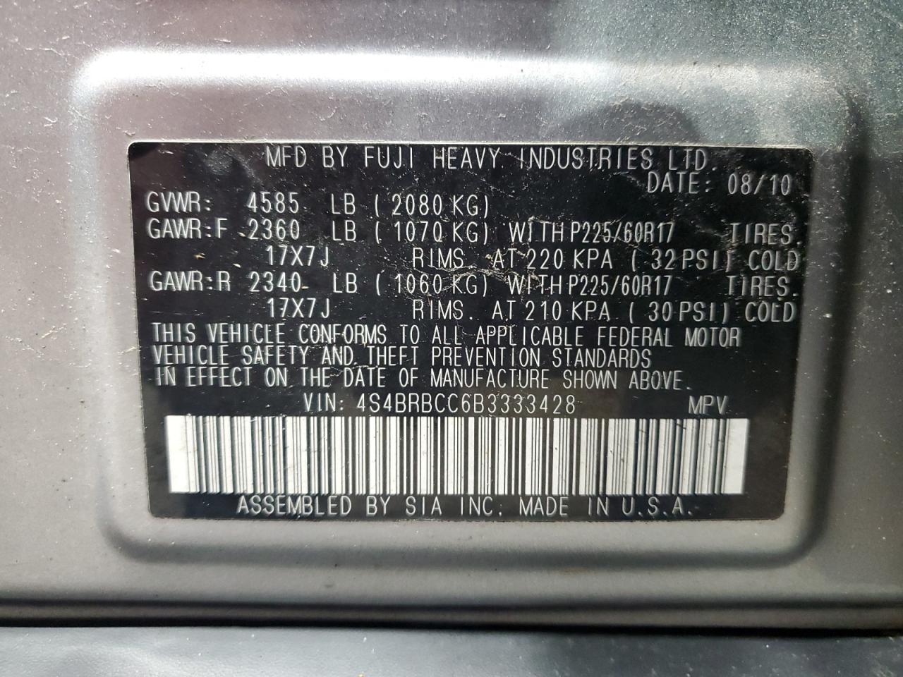 SUBARU OUTBACK 2.5I PREMIUM