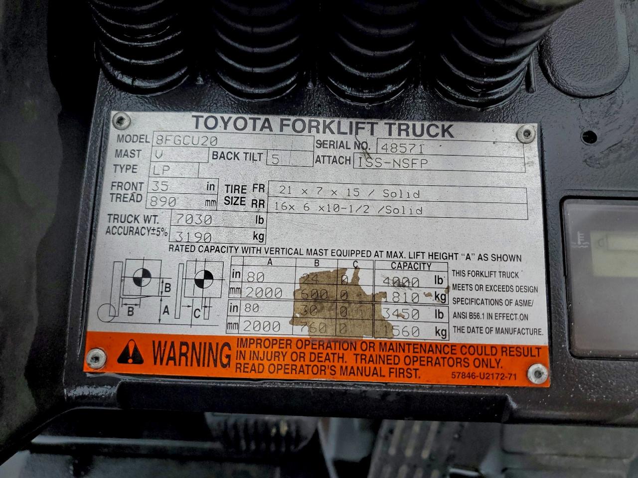 Lot #3308551491 2013 TOYT FORKLIFT