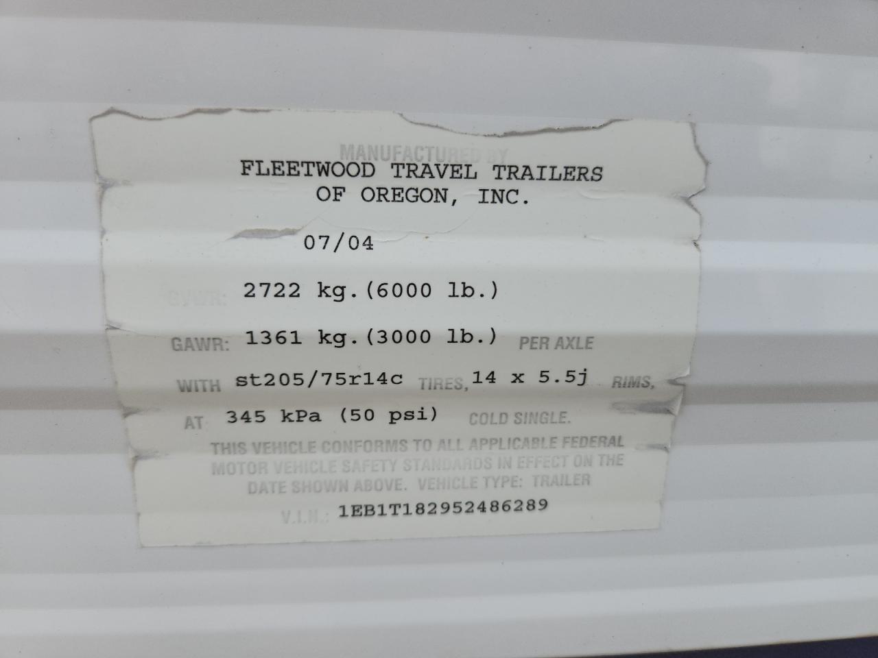 Lot #3290640799 2005 FLEETWOOD TRAILER