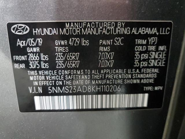 2019 HYUNDAI SANTA FE S #3292584879