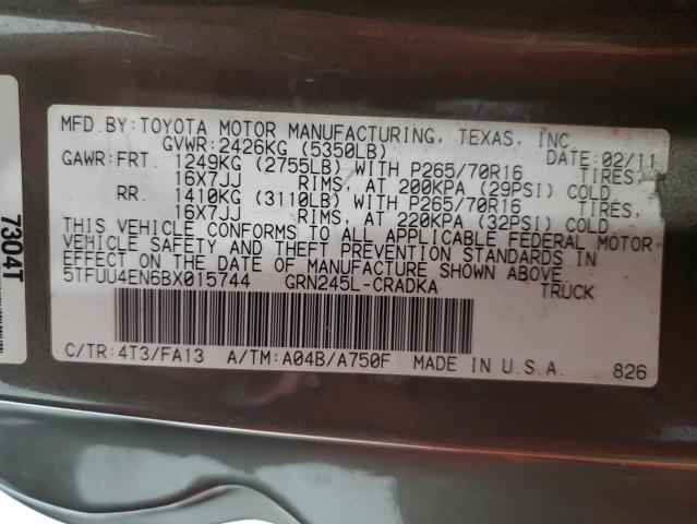 2011 TOYOTA TACOMA ACC #3292584864