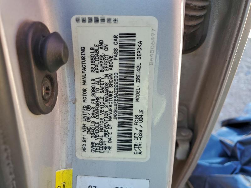 2010 TOYOTA COROLLA BA #3296930817