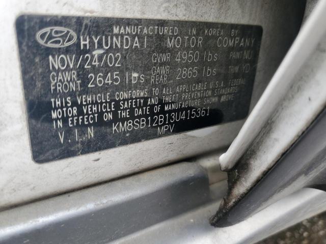 2003 HYUNDAI SANTA FE G #3293303434