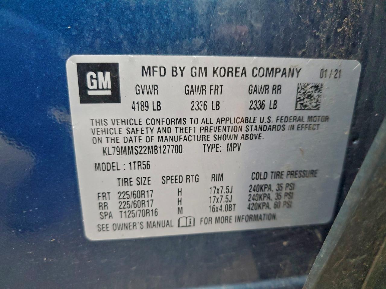 Lot #3308459304 2021 CHEVROLET TRAILBLAZE