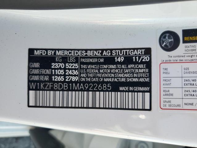 2021 MERCEDES-BENZ E 350 W1KZF8DB1MA922685