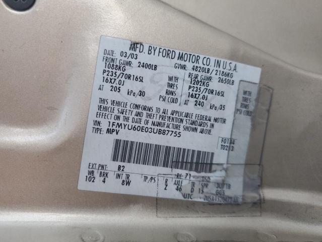 2003 FORD EXPLORER S #3286844220