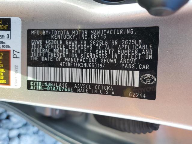 2017 TOYOTA CAMRY LE #3303842519