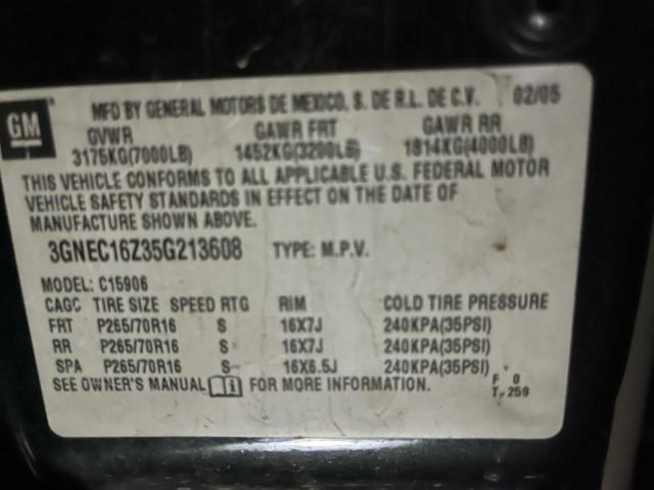 Lot #3286619915 2005 CHEVROLET SUBURBAN C