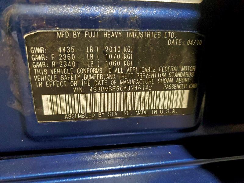 2010 SUBARU LEGACY 2.5 #3303879760