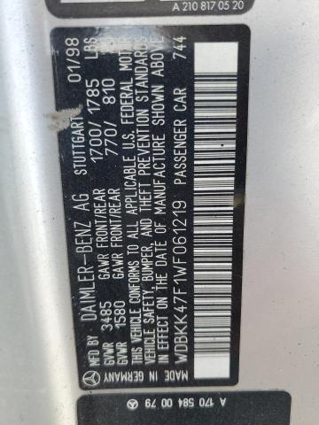 1998 MERCEDES-BENZ SLK 230 KO #3291416131