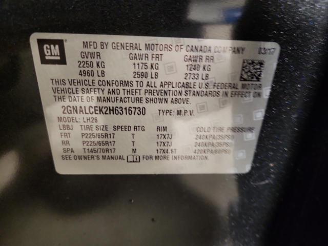 2017 CHEVROLET EQUINOX LT #3293542441