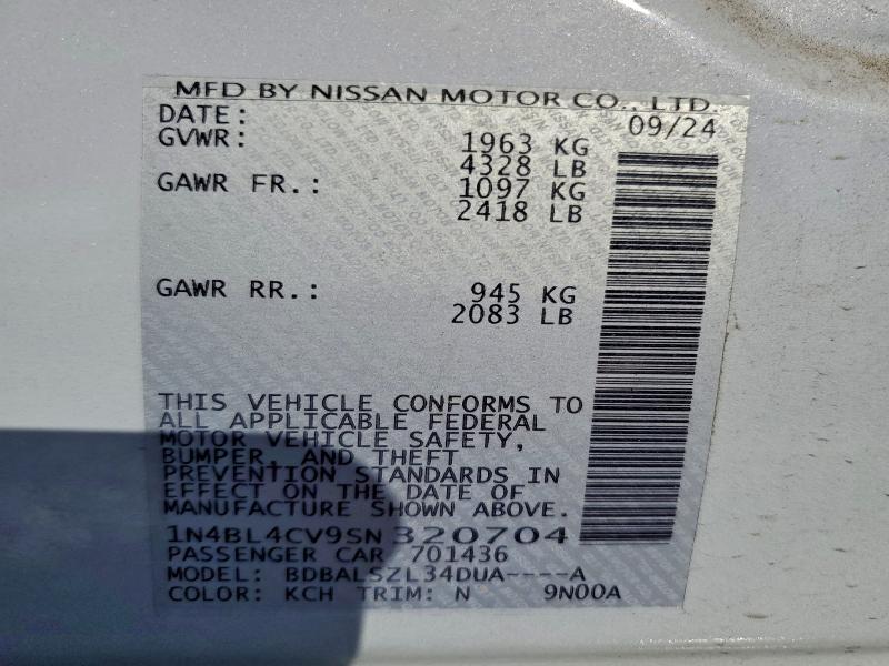 2025 NISSAN ALTIMA SR #3305682725