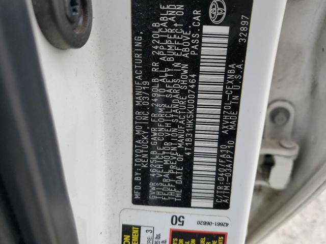 2019 TOYOTA CAMRY LE #3292528709