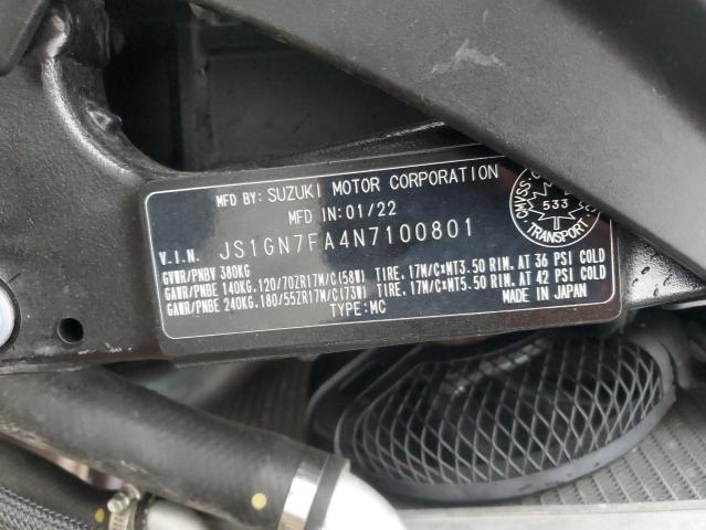 2022 SUZUKI GSX-R600 - JS1GN7FA4N7100801