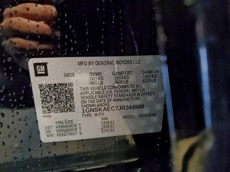 2018 CHEVROLET TAHOE K150 #3304769950