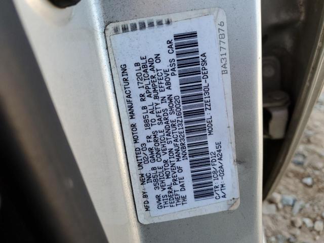 2003 TOYOTA COROLLA CE #3294262895