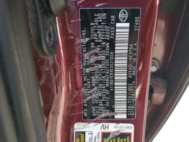 2014 TOYOTA AVALON HYB #3292499683