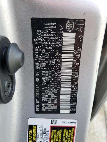 2010 TOYOTA COROLLA BA #3294329880