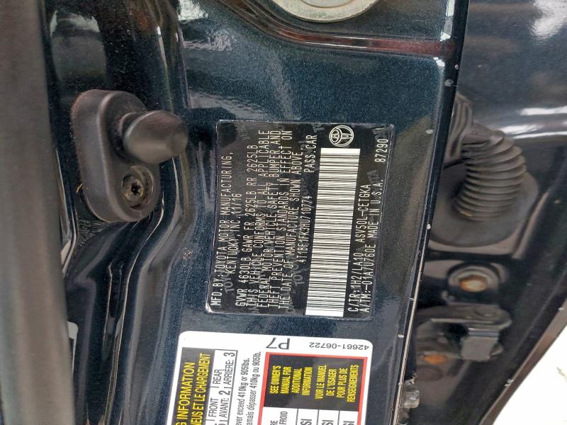 2017 TOYOTA CAMRY LE #3305301427