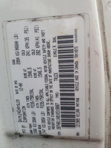 2001 DODGE RAM VAN B1 #3293328426