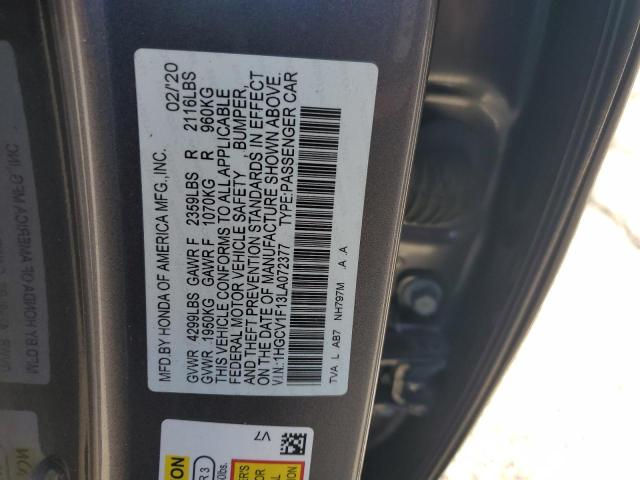 2020 HONDA ACCORD LX #3281413031