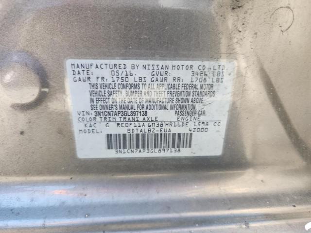 2016 NISSAN VERSA S - 3N1CN7AP3GL897138