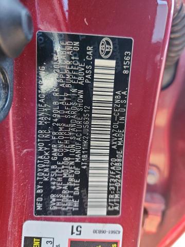 2018 TOYOTA CAMRY L - 4T1B11HK2JU563512