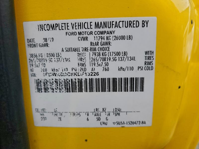 2019 FORD F650 SUPER #3303707537