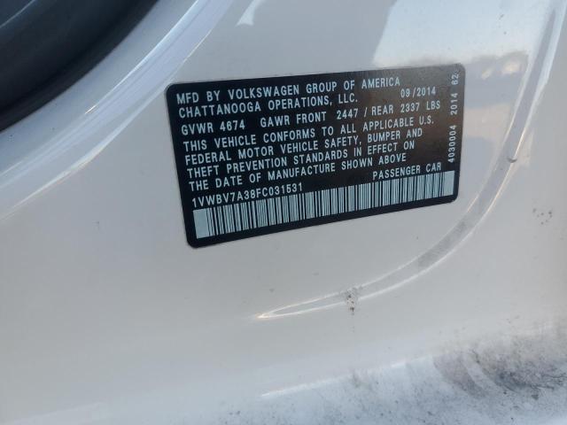 2015 VOLKSWAGEN PASSAT SE - 1VWBV7A38FC031531