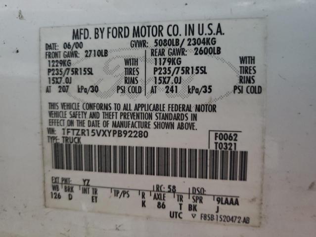 2000 FORD RANGER SUP #3290021266