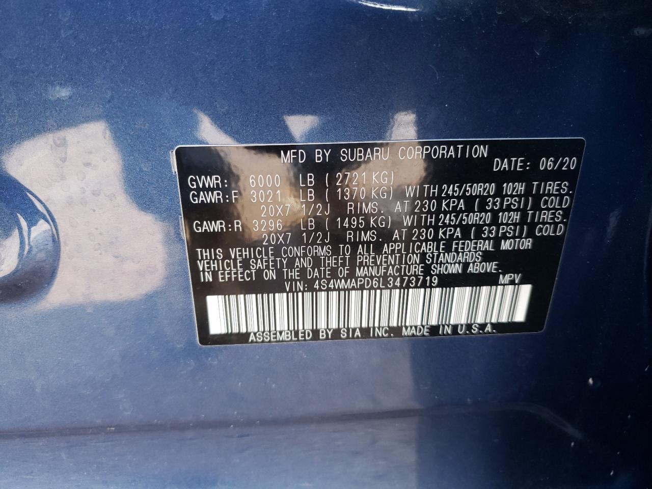 SUBARU ASCENT LIMITED