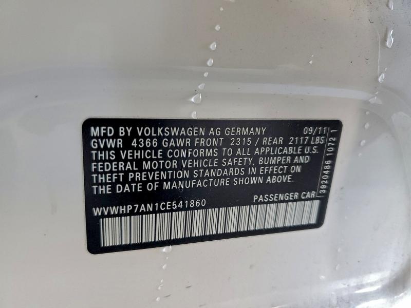 2012 VOLKSWAGEN CC #3301874449