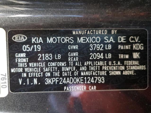 2019 KIA FORTE FE #3292422593