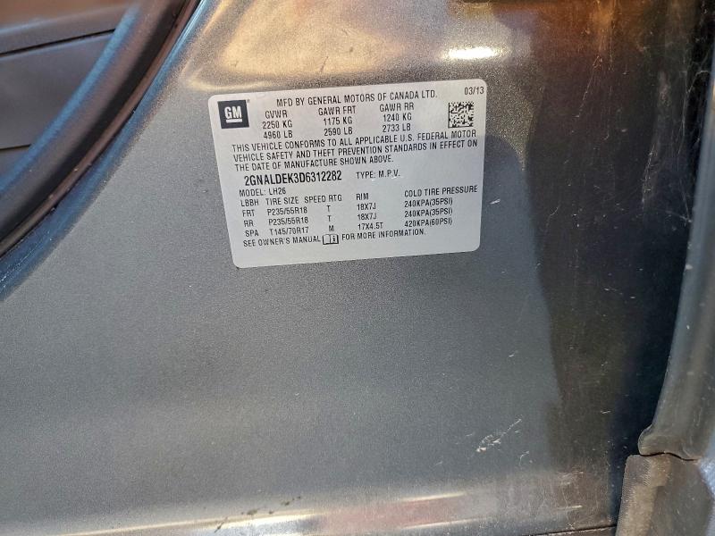 2013 CHEVROLET EQUINOX LT #3296990838