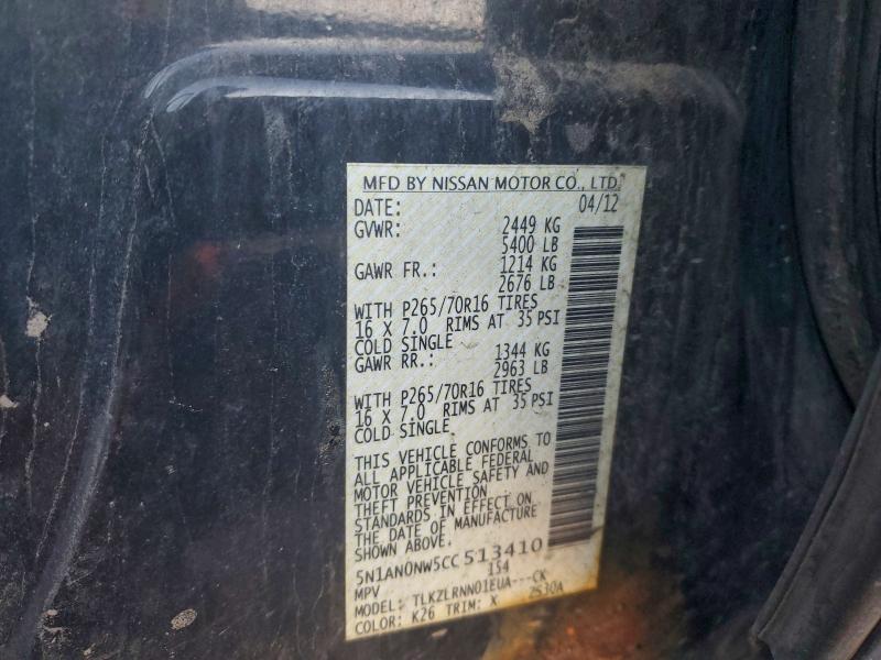 2012 NISSAN XTERRA OFF #3294228277