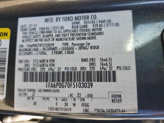 2015 FORD FUSION S #3296972826